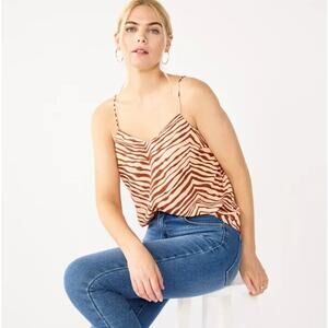 Nine West Womens Browm V-Neck Layering Camisole Size Large